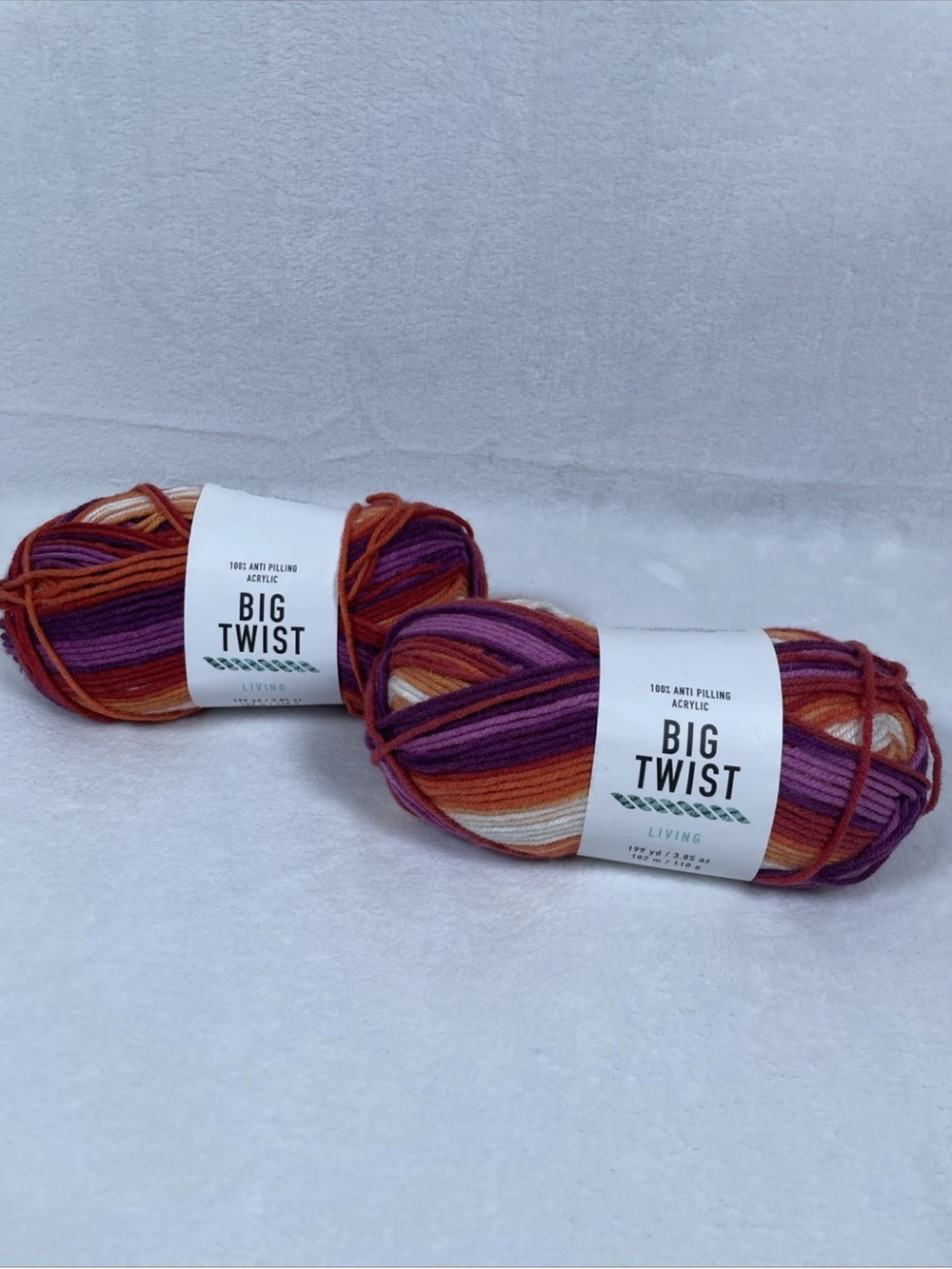 LOT OF 2 Skeins Big Twist Living SPIRIT Inclusive Yarn - 199 Yds/3.85 Oz - HTF!